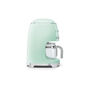 Smeg 50's Retro Style Aesthetic Drip Coffee Machine with 10 Cup Glass Carafe, Auto Start Feature, Keep Warm Plate, and Two Coffee Strength Settings (Pastel Green) Smeg 50s Retro Style Aesthetic Drip Coffee Machine with 10 Cup Glass Carafe Auto Start Feature Keep Warm Plate and Two Coffee Strength Settings Pastel Green