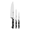 ZWILLING Professional S 3 Piece Razor Sharp German Starter Knife Set Made in Company Owned German Factory with Special Formula Steel perfected for almost 300 Years Dishwasher SafeBlack
