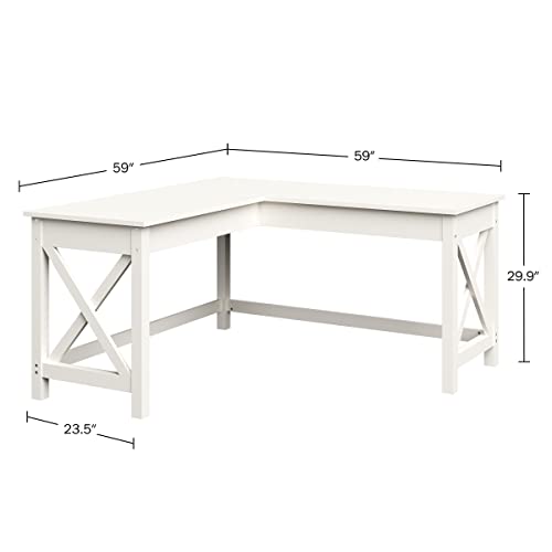 Lavish-Home-Computer-Desk-L-Shaped-Desk-with-X-Pattern-Legs-for-Office-Computer-or-Craft-Table-Desks-for-Home-Office-White Lavish Home Computer Desk L Shaped Desk with X Pattern Legs for Office Computer or Craft Table Desks for Home Office White