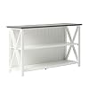 Walker Edison Solid Wood Farmhouse Storage Console 30 Inch WhiteGrey Wash