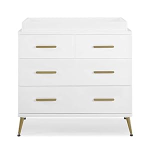 Delta children sloane crib 7 piece baby nursery furniture setincludes convertible crib dresser changing top crib mattress fitted sheets toddler guardrail changing pad white wmelted bronze  urban country home decor