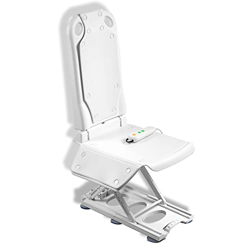 VOLLGUT Electric Reclining Bath Lift Chair| Six Suction Cup Feet | Emergency Stop Button | Weight Capacity 300lb |White