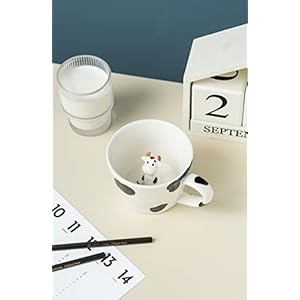   DIHOclub-Cow-Ceramic-Cup-Hidden-3D-Animal-Inside-MugCute-Cartoon-Handmade-Figurine-MugsHoliday-and-Birthday-Gift-for-Coffee-Milk-Tea-Lovers12-OZWhiteBlack