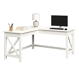 Lavish Home Computer Desk - L-Shaped Desk with X-Pattern Legs - for Office, Computer, or Craft Table - Desks for Home Office (White) Lavish Home Computer Desk L Shaped Desk with X Pattern Legs for Office Computer or Craft Table Desks for Home Office White
