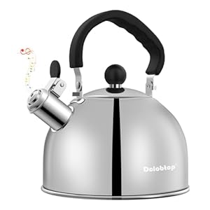   Tea-Kettle-for-Stove-Top-Stainless-steel-Teapot2-Quart-Camping-Kettle-Efficient-Heating-Audible-Whistle-Safe-Handle-Hot-Water-kettle-Tea-Pot-Stovetop-Silver