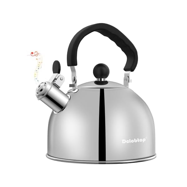   Tea-Kettle-for-Stove-Top-Stainless-steel-Teapot2-Quart-Camping-Kettle-Efficient-Heating-Audible-Whistle-Safe-Handle-Hot-Water-kettle-Tea-Pot-Stovetop-Silver