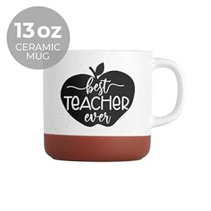 Best teacher ever mug 13 oz speckled ceramic educator coffee mugteacher apple themed mugfarmhouse style coffee cup  urban country home decor
