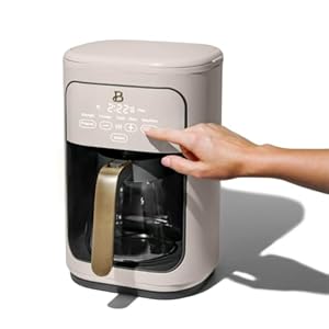 Beautiful 14-Cup Programmable Drip Coffee Maker with Touch Display, Auto Brew & Pause, Reusable Filter (Porcini Taupe) Beautiful 14 Cup Programmable Drip Coffee Maker with Touch Display Auto Brew Pause Reusable Filter Porcini Taupe