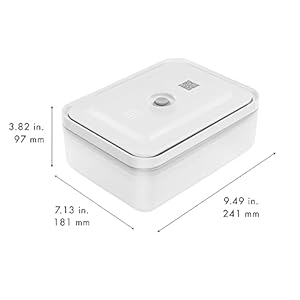 ZWILLING Fresh Save Medium Vacuum Sealer Container Airtight Food Storage Container Meal Prep Container BPA Free Grey