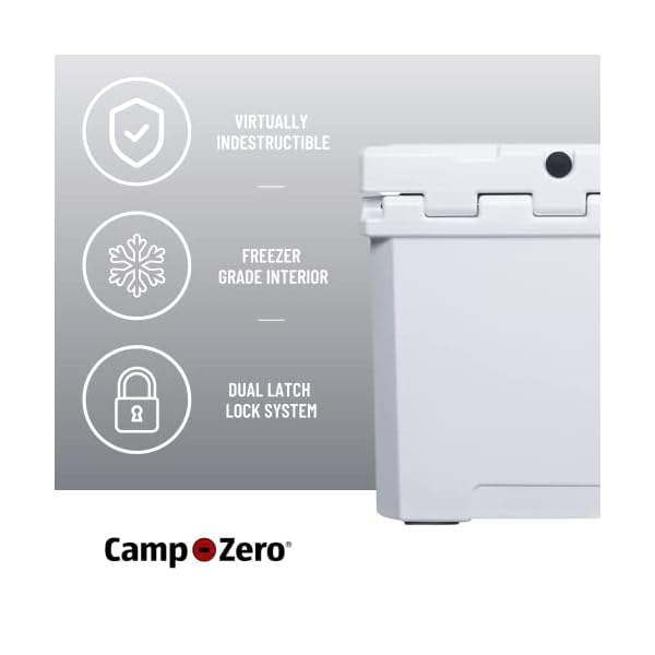 Camp zero 60l coolerice chest with 4 molded in cup holders and no lose drain plug  urban country home decor