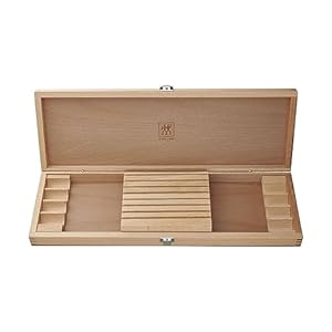 Zwilling 8 piece stainless steel steak knife set in wood gift box  urban country home decor