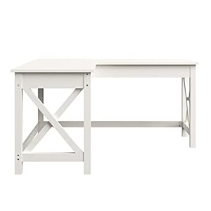 Lavish Home Computer Desk - L-Shaped Desk with X-Pattern Legs - for Office, Computer, or Craft Table - Desks for Home Office (White) Lavish Home Computer Desk L Shaped Desk with X Pattern Legs for Office Computer or Craft Table Desks for Home Office White