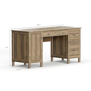 Modern Computer Desk with Storage 607 x 217 inches Rustic Oak Home Office Executive Desk with File Cabinet