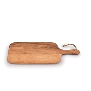 Samhita Acacia Wood Cutting Board for Meat Cheese Bread Vegetables Fruits with Grip Handle 15 x 7