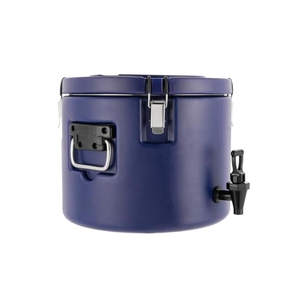53 gallon insulated beverage cooler dispenser with stainless steel interior and spout portable sports cooler for camping hot drink dispenser for hot tea coffee cold milk water juice blue  urban country home decor