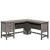 Sauder Cottage Road L Shaped Desk Computer Desk with Drawers Home Office Desk with Optional File Cabinet Storage Cable Management in Mystic Oak Finish