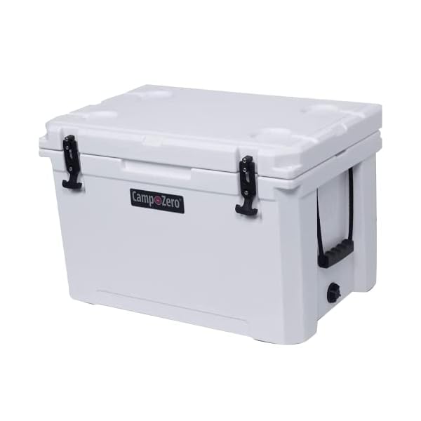 Camp zero 60l coolerice chest with 4 molded in cup holders and no lose drain plug  urban country home decor