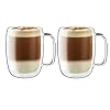   ZWILLING-Sorrent-39500-114-Sorrento-Double-Wall-Glass-Latte-Mug-159-fl-oz-450-ml-Set-of-2-Tumbler-Insulated-Heat-Retention-Microwave-Safe
