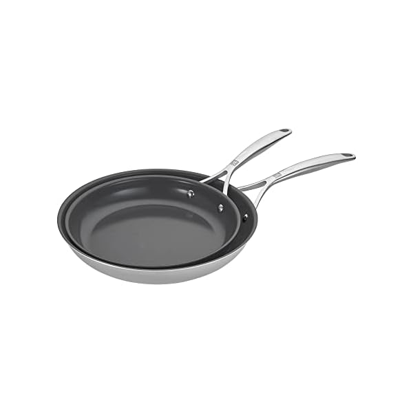 Zwilling spirit energy 2 pc stainless steel ceramic nonstick 10 in 12 in fry pan set  urban country home decor