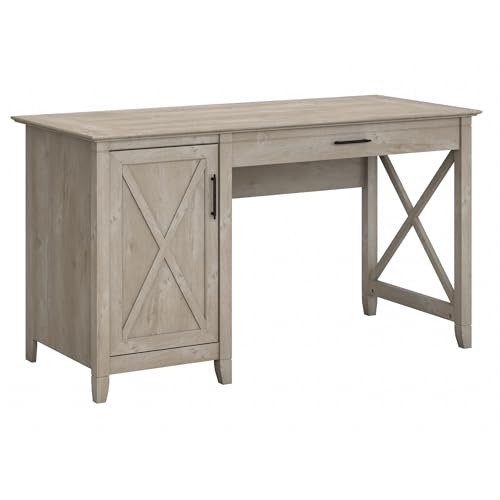 Bush-Furniture-Key-West-Computer-Desk-with-Storage-Farmhouse-PC-Table-for-Home-Office-in-Washed-Gray-54W-x-24D Bush Furniture Key West Computer Desk with Storage Farmhouse PC Table for Home Office in Washed Gray 54W x 24D