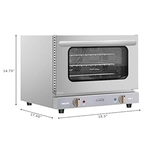 KoolMore 19 in. Countertop Convection Oven for Quarter-Size Pans with 3 Racks 1440W of Power in Stainless-Steel, 0.8 cu. ft. ETL Listed (KM-CTCO-08) KoolMore 19 in Countertop Convection Oven for Quarter Size Pans with 3 Racks 1440W of Power in Stainless Steel 08 cu ft ETL Listed KM CTCO 08