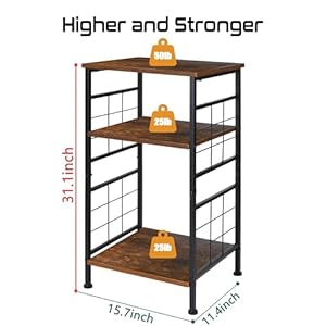   GIOTORENT-3-Tier-Tall-End-Table-Narrow-Night-Stand-with-Design-Sturdy-Frame-Small-Bed-Side-Table-for-Small-Space-in-Living-RoomBedroomOfficeBathroomBrown