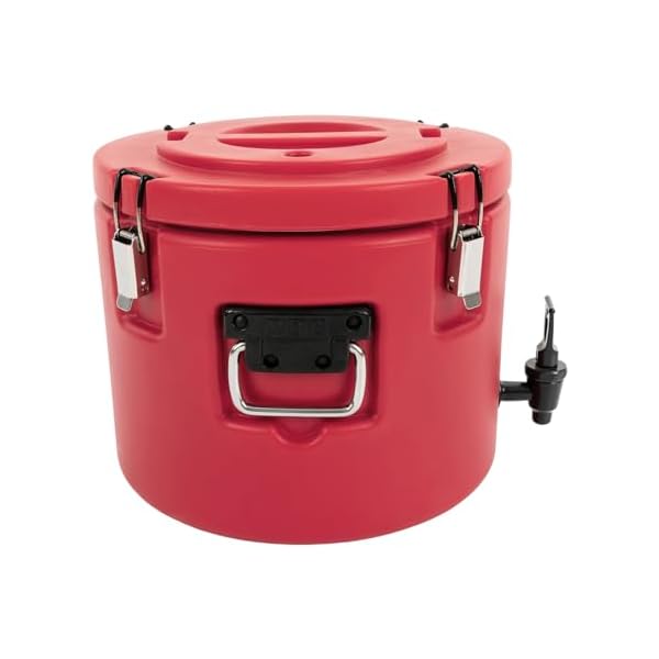 53 gallon insulated beverage cooler dispenser with stainless steel interior and spout portable sports cooler for camping hot drink dispenser for hot tea coffee cold milk water juice red  urban country home decor