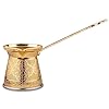 Alisveristime authentic turkish coffee pot handmade cezveibrik 314 inch width 314 inch height 1352 ounce enhance your coffee experience now 4 cup gold  urban country home decor