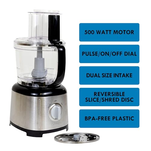 Kenmore-11-Cup-Food-Processor-Vegetable-Fruit-Salad-Cutter-Multifunctional-Chopper-Clicer-Mincer-Puree-Grater-Blades-Shredder-Compact-Stainless-Steel-Kitchen-Appliances-500-W-Black Kenmore 11 Cup Food Processor Vegetable Fruit Salad Cutter Multifunctional Chopper Clicer Mincer Puree Grater Blades Shredder Compact Stainless Steel Kitchen Appliances 500 W Black