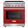   30-inch-Professional-Electric-Range-with-5-Heating-Elements-Cooktop-455-Cu-Ft-Convection-Oven-Capacity-Smooth-Glass-Top-in-Stainless-Steel-KOS-30RE06H-Red