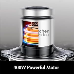 Kitchen in the box Food Processors400W All Copper Motor Meat Grinder Food Chopper Electric Vegetable Chopper with 2 Bowls8 Cup8 Cup 2 Bi Level Blades for MeatfishVegetableBaby Food