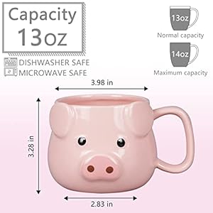   Pig-Coffee-Mug-14-oz-Ceramic-Novelty-Coffee-Mug-3D-Porcelain-Tea-Mug-for-Women-Christmas-Housewarming-Holiday-Birthday-Gifts-for-Women-Mom-Kids-Teacher-and-Best-Friend-Pink