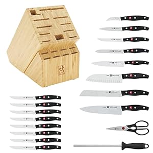 Zwilling twin signature knife block set 19 pc light brown  urban country home decor