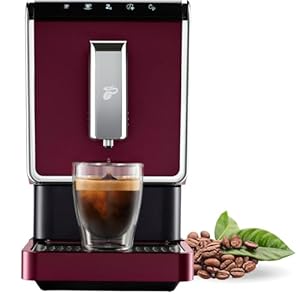 Tchibo Automatic Espresso Coffee Machine with Built in Grinder No Coffee Pods Needed Red