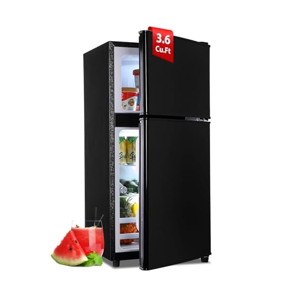   FLS-90-BLACK-Apartment-Size-40-Cu-Ft-Mini-Dorm-Fridge-Adjustable-Thermostat-Shelves-Small-Refrigerator-with-Freezer-for-College-Office-Kitchen-Black-36-CuFt