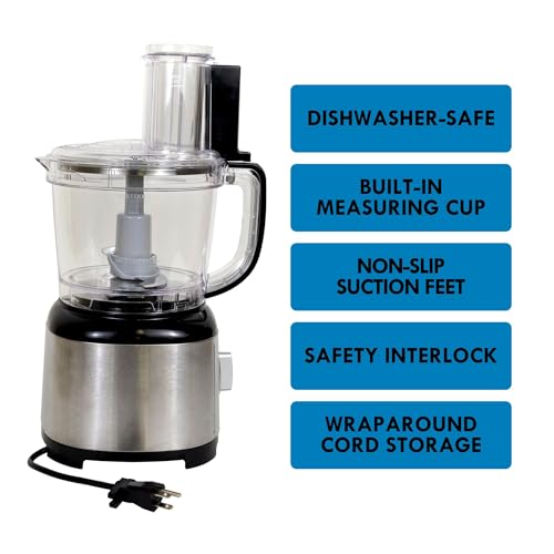 Kenmore-11-Cup-Food-Processor-Vegetable-Fruit-Salad-Cutter-Multifunctional-Chopper-Clicer-Mincer-Puree-Grater-Blades-Shredder-Compact-Stainless-Steel-Kitchen-Appliances-500-W-Black Kenmore 11 Cup Food Processor Vegetable Fruit Salad Cutter Multifunctional Chopper Clicer Mincer Puree Grater Blades Shredder Compact Stainless Steel Kitchen Appliances 500 W Black