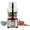 Kenmore 11 Cup Food Processor Vegetable Fruit Salad Cutter Multifunctional Chopper Clicer Mincer Puree Grater Blades Shredder Compact Stainless Steel Kitchen Appliances 500 W Black