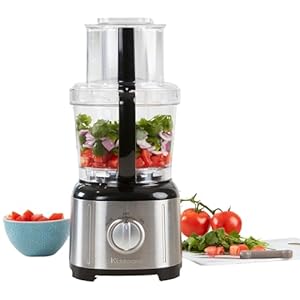 Kenmore 11 Cup Food Processor - Vegetable & Fruit Salad Cutter, Multifunctional, Chopper, Clicer, Mincer, Puree, Grater, Blades, Shredder, Compact Stainless Steel Kitchen Appliances, 500 W Black Kenmore 11 Cup Food Processor Vegetable Fruit Salad Cutter Multifunctional Chopper Clicer Mincer Puree Grater Blades Shredder Compact Stainless Steel Kitchen Appliances 500 W Black
