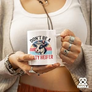   Dont-Be-A-Salty-Heifer-Cow-Lover-Gifts-Farmer-Farm-Animals-Novelty-Drinkware-Ceramic-Mug-11-oz-White-11-oz