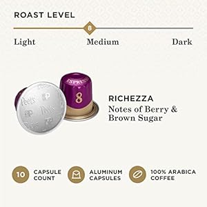 Peets coffee medium roast espresso pods compatible with nespresso original machine cafe inspired ricchezza intensity 8 10 count 1 box of 10 espresso capsules  urban country home decor