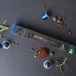   Milano-Organic-Italian-Espresso-for-Nespresso-100-Organic-Aluminum-Capsules-The-Strongest-Organic-Espresso-in-the-World-100-Nespresso-Compatible-Pods-Fairtrade
