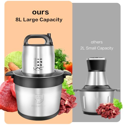 32-Cup-Large-Capacity-Food-Processors-Meat-Grinder-Veggie-Chopper-with-Stainless-Steel-Bowl-1200W-Electric2-Speed4-Bi-Level-Bladesand-Spatula-for-Baby-FoodMeatOnionVegetablesFruits 32 Cup Large Capacity Food Processors Meat Grinder Veggie Chopper with Stainless Steel Bowl 1200W Electric2 Speed4 Bi Level Bladesand Spatula for Baby FoodMeatOnionVegetablesFruits