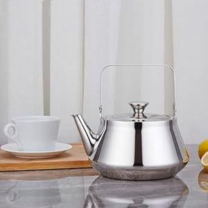 SANQIAHOME 2.1 Quart stainless steel teapot with Infuser A modern, minimalist style SANQIAHOME 21 Quart stainless steel teapot with Infuser A modern minimalist style