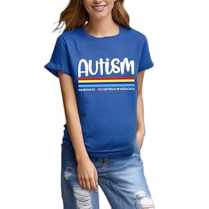 Autism Awareness Shirt Womens Autism Shirts Autistic Support Tshirt Acceptance Inspirational Mom Short Sleeve Tops