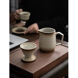 Pour Over Coffee MakerCeramic Coffee Maker With 100 pcs V60 Paper Filter16oz480ml Pour Over Coffee Dripper Off White