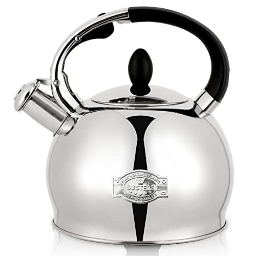 Susteasstovetopwhistlingteakettlefoodgradestainlesssteelteakettleteapotwithcooltouchergonomichandlewith1siliconepinchmittincluded264quartsilver Urban Country Home Decor Susteas stove top whistling tea kettle food grade stainless steel teakettle teapot with cool touch ergonomic handle with 1 silicone pinch mitt included264 quartsilver urban country home decor