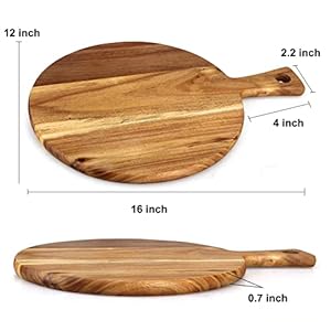   Acacia-Wood-Cutting-Board-with-Handle-Wooden-Chopping-Board-Round-Cutting-Boards-for-Kitchen-Decor-Large-Charcuterie-Board-Tray-Teak-Meat-Cheese-Board-Bread-Serving-Platter-Butcher-Block-Pizza-Board