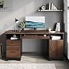   Bestier-59-Executive-Desk-with-2-Drawers-Computer-Desk-with-Storage-Cabinet-Industrial-Wood-Desk-with-File-Drawer-Keyboard-Tray-2-Pedestals-for-Home-Office-Studio-Cherry