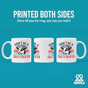   Dont-Be-A-Salty-Heifer-Cow-Lover-Gifts-Farmer-Farm-Animals-Novelty-Drinkware-Ceramic-Mug-11-oz-White-11-oz