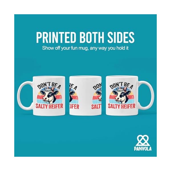   Dont-Be-A-Salty-Heifer-Cow-Lover-Gifts-Farmer-Farm-Animals-Novelty-Drinkware-Ceramic-Mug-11-oz-White-11-oz